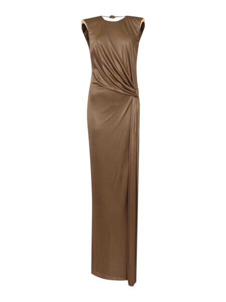 Vestido Largo de Fiesta Elisabetta Franchi Beige