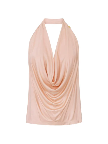 Top de Fiesta Elisabetta Franchi Halter Beige