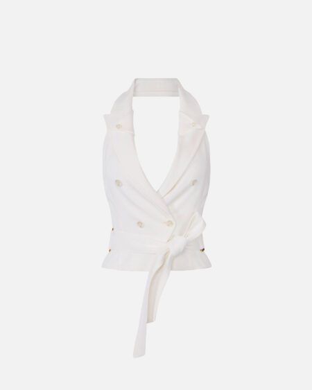 Chaleco Sastre Elisabetta Franchi Marfil