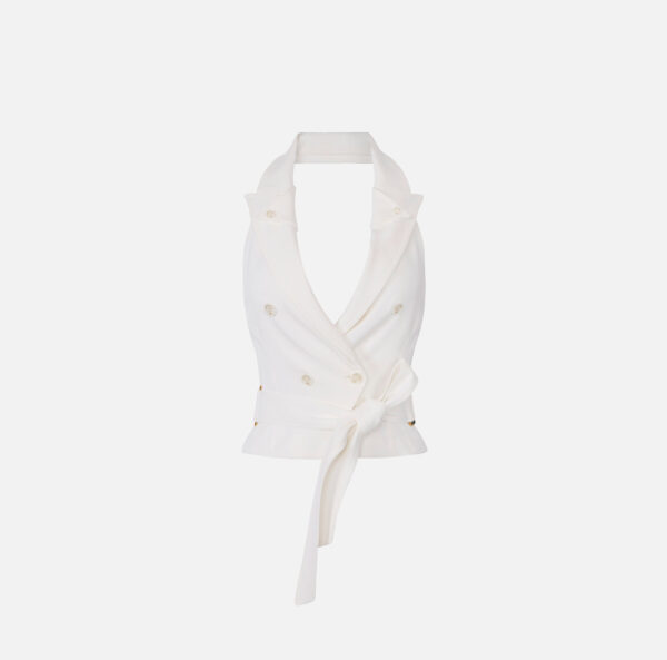 Chaleco Sastre Elisabetta Franchi Marfil