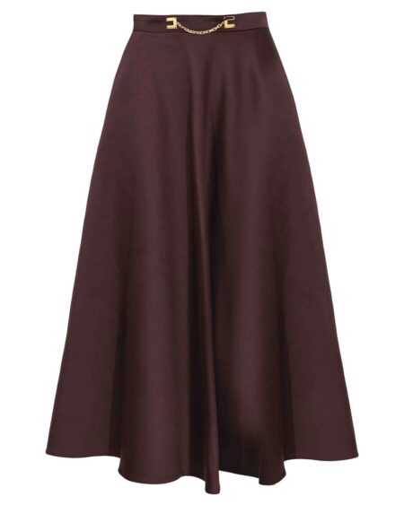 Falda Midi Elisabetta Franchi Café de Tiro Alto