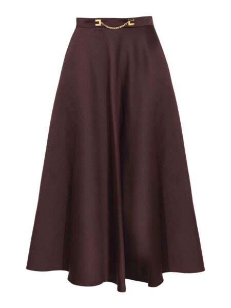 Falda Midi Elisabetta Franchi Café de Tiro Alto