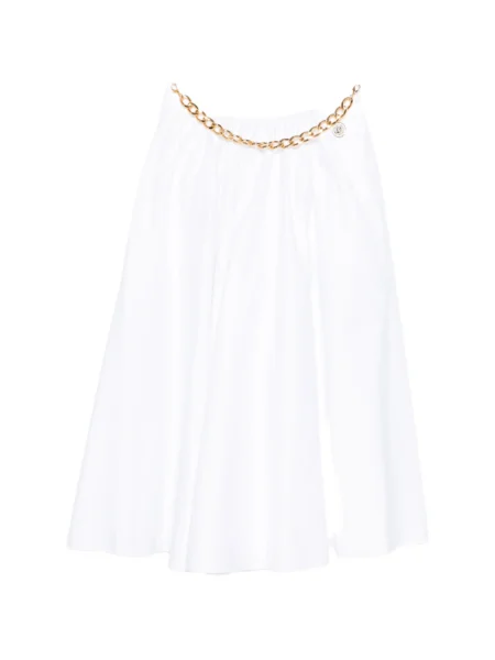 Falda Midi Elisabetta Franchi Blanca con Cadena