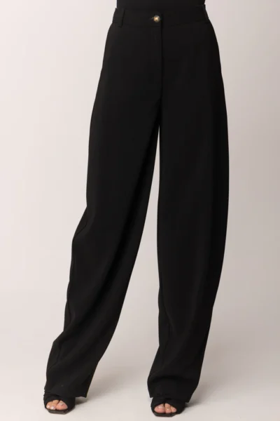 Pantalón Negro de Pierna Ancha Elisabetta Franchi
