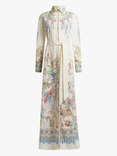 Vestido Largo Camisero Floral Multicolor ETRO Mujer