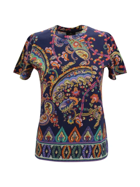 Camiseta Mujer Paisley Azul Marino ETRO