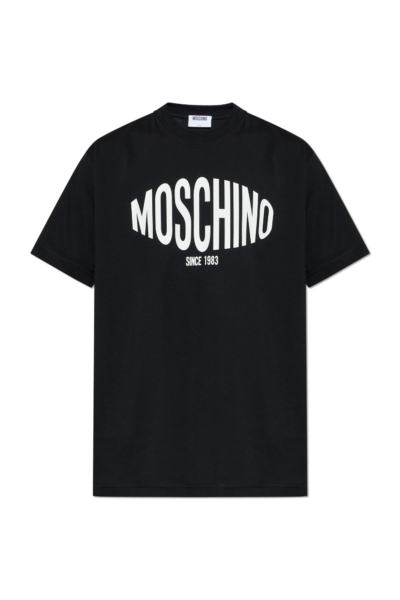 Camiseta Negra Logo Since 1983 Moschino Hombre