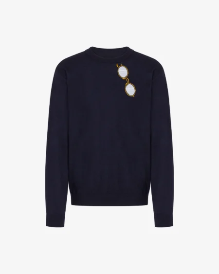 Sweater Moschino Azul Marino con Gafas