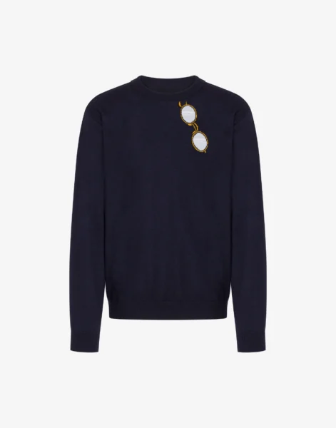 Sweater Moschino Azul Marino con Gafas