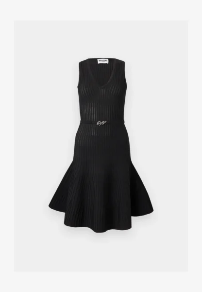 Vestido Corto Negro de Punto Moschino Mujer