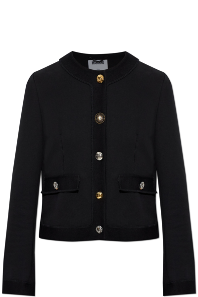 Chaqueta Corta Negra con Botones Joya Moschino