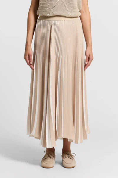 Falda Midi Plisada Beige Peserico